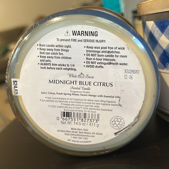 White Barn Accents New White Barn Scented Candle Midnight Blue